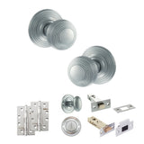Quality image of Old English Ripon Door Knob Pack (Bathroom Set - 3" Deadbolt, 4" Slim Knuckle Hinges x2) - Satin Chrome | Sku. adpoe50rmksc64 | available from Trade Door Handles.