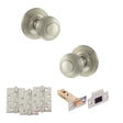 Quality image of Old English Ripon Door Knob Pack (Latch Set - 3" HD Latch, 4" Fire Rated Hinges x3) - Satin Nickel | Sku. adpoe50rmksn56 | available from Trade Door Handles.