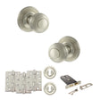 Quality image of Old English Ripon Door Knob Pack (Lock Set - Horizontal Sashlock, 4" Fire Rated Hinges x3) - Satin Nickel | Sku. adpoe50rmksn71 | available from Trade Door Handles.