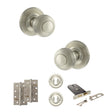 Quality image of Old English Ripon Door Knob Pack (Lock Set - Horizontal Sashlock, 4" Slim Knuckle Hinges x2) - Satin Nickel | Sku. adpoe50rmksn73 | available from Trade Door Handles.