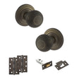 Quality image of Old English Ripon Door Knob Pack (Latch Set - 4" HD Latch, 4" Slim Knuckle Hinges x2) - Urban Bronze | Sku. adpoe50rmkub59 | available from Trade Door Handles.