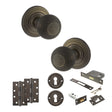 Quality image of Old English Ripon Door Knob Pack (Lock Set - 3" Latch & Deadlock, 4" Slim Knuckle Hinges x2) - Urban Bronze | Sku. adpoe50rmkub68 | available from Trade Door Handles.