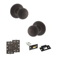 Quality image of Old English Ripon Door Knob Pack (Latch Set - 4" HD Latch, 4" Slim Knuckle Hinges x2) - Urban Dark Bronze | Sku. adpoe50rmkudb59 | available from Trade Door Handles.