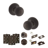 Quality image of Old English Ripon Door Knob Pack (Bathroom Set - 4" Deadbolt, 4" Fire Rated Hinges x3) - Urban Dark Bronze | Sku. adpoe50rmkudb63 | available from Trade Door Handles.