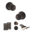 Quality image of Old English Ripon Door Knob Pack (Lock Set - Horizontal Bathlock, 4" Slim Knuckle Hinges x2) - Urban Dark Bronze | Sku. adpoe50rmkudb74 | available from Trade Door Handles.