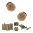 Quality image of Old English Bridlington Door Knob Pack (Lock Set - Horizontal Bathlock, 4" Fire Rated Hinges x3) - Antique Brass | Sku. adpoe57rmkab72 | available from Trade Door Handles.