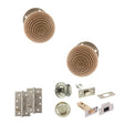 Quality image of Old English Bridlington Door Knob Pack (Bathroom Set - 4" Deadbolt, 4" Slim Knuckle Hinges x2) - Satin Nickel | Sku. adpoe57rmksn65 | available from Trade Door Handles.