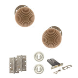 Quality image of Old English Bridlington Door Knob Pack (Lock Set - Horizontal Sashlock, 4" Slim Knuckle Hinges x2) - Satin Nickel | Sku. adpoe57rmksn73 | available from Trade Door Handles.