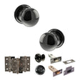 Quality image of Old English Harrogate Door Knob Pack (Bathroom Set - 3" Deadbolt, 3" Fire Rated Hinges x3) - Black Nickel | Sku. adpoe58mmkbn60 | available from Trade Door Handles.