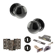 Quality image of Old English Harrogate Door Knob Pack (Lock Set - 3" Latch & Deadlock, 3" Fire Rated Hinges x3) - Black Nickel | Sku. adpoe58mmkbn66 | available from Trade Door Handles.
