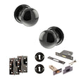 Quality image of Old English Harrogate Door Knob Pack (Lock Set - 3" Latch & Deadlock, 4" Slim Knuckle Hinges x2) - Black Nickel | Sku. adpoe58mmkbn68 | available from Trade Door Handles.