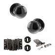 Quality image of Old English Harrogate Door Knob Pack (Lock Set - Horizontal Sashlock, 4" Fire Rated Hinges x3) - Black Nickel | Sku. adpoe58mmkbn71 | available from Trade Door Handles.