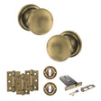 Quality image of Old English Harrogate Door Knob Pack (Lock Set - Horizontal Sashlock, 3" Fire Rated Hinges x3) - Matt Antique Brass | Sku. adpoe58mmkmab69 | available from Trade Door Handles.