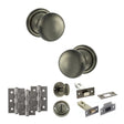 Quality image of Old English Harrogate Door Knob Pack (Bathroom Set - 3" Deadbolt, 3" Fire Rated Hinges x3) - Matt Gun Metal | Sku. adpoe58mmkmbn60 | available from Trade Door Handles.