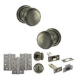 Quality image of Old English Harrogate Door Knob Pack (Bathroom Set - 4" Deadbolt, 4" Fire Rated Hinges x3) - Matt Gun Metal | Sku. adpoe58mmkmbn63 | available from Trade Door Handles.