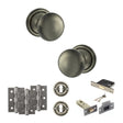 Quality image of Old English Harrogate Door Knob Pack (Lock Set - 3" Latch & Deadlock, 3" Fire Rated Hinges x3) - Matt Gun Metal | Sku. adpoe58mmkmbn66 | available from Trade Door Handles.