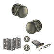 Quality image of Old English Harrogate Door Knob Pack (Lock Set - Horizontal Sashlock, 3" Fire Rated Hinges x3) - Matt Gun Metal | Sku. adpoe58mmkmbn69 | available from Trade Door Handles.