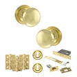 Quality image of Old English Harrogate Door Knob Pack (Lock Set - 3" Latch & Deadlock, 3" Fire Rated Hinges x3) - Polished Brass | Sku. adpoe58mmkpb66 | available from Trade Door Handles.