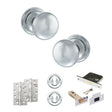 Quality image of Old English Harrogate Door Knob Pack (Lock Set - 3" Latch & Deadlock, 4" Slim Knuckle Hinges x2) - Polished Chrome | Sku. adpoe58mmkpc68 | available from Trade Door Handles.