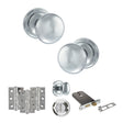 Quality image of Old English Harrogate Door Knob Pack (Lock Set - Horizontal Bathlock, 3" Fire Rated Hinges x3) - Polished Chrome | Sku. adpoe58mmkpc70 | available from Trade Door Handles.