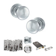 Quality image of Old English Harrogate Door Knob Pack (Lock Set - Horizontal Bathlock, 4" Fire Rated Hinges x3) - Polished Chrome | Sku. adpoe58mmkpc72 | available from Trade Door Handles.