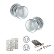 Quality image of Old English Harrogate Door Knob Pack (Lock Set - Horizontal Sashlock, 4" Slim Knuckle Hinges x2) - Polished Chrome | Sku. adpoe58mmkpc73 | available from Trade Door Handles.