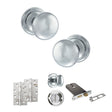 Quality image of Old English Harrogate Door Knob Pack (Lock Set - Horizontal Bathlock, 4" Slim Knuckle Hinges x2) - Polished Chrome | Sku. adpoe58mmkpc74 | available from Trade Door Handles.