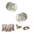 Quality image of Old English Harrogate Door Knob Pack (Latch Set - 3" HD Latch, 4" Fire Rated Hinges x3) - Polished Nickel | Sku. adpoe58mmkpn56 | available from Trade Door Handles.