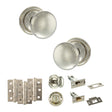 Quality image of Old English Harrogate Door Knob Pack (Bathroom Set - 4" Deadbolt, 3" Fire Rated Hinges x3) - Polished Nickel | Sku. adpoe58mmkpn61 | available from Trade Door Handles.