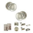Quality image of Old English Harrogate Door Knob Pack (Bathroom Set - 3" Deadbolt, 4" Slim Knuckle Hinges x2) - Polished Nickel | Sku. adpoe58mmkpn64 | available from Trade Door Handles.