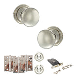 Quality image of Old English Harrogate Door Knob Pack (Lock Set - Horizontal Sashlock, 4" Fire Rated Hinges x3) - Polished Nickel | Sku. adpoe58mmkpn71 | available from Trade Door Handles.