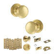Quality image of Old English Harrogate Door Knob Pack (Bathroom Set - 3" Deadbolt, 4" Fire Rated Hinges x3) - Satin Brass | Sku. adpoe58mmksb62 | available from Trade Door Handles.