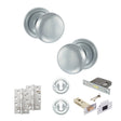 Quality image of Old English Harrogate Door Knob Pack (Lock Set - 3" Latch & Deadlock, 4" Slim Knuckle Hinges x2) - Satin Chrome | Sku. adpoe58mmksc68 | available from Trade Door Handles.