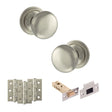 Quality image of Old English Harrogate Door Knob Pack (Latch Set - 3" HD Latch, 3" Fire Rated Hinges x3) - Satin Nickel | Sku. adpoe58mmksn54 | available from Trade Door Handles.
