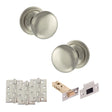 Quality image of Old English Harrogate Door Knob Pack (Latch Set - 3" HD Latch, 4" Fire Rated Hinges x3) - Satin Nickel | Sku. adpoe58mmksn56 | available from Trade Door Handles.