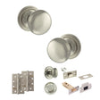 Quality image of Old English Harrogate Door Knob Pack (Bathroom Set - 3" Deadbolt, 4" Slim Knuckle Hinges x2) - Satin Nickel | Sku. adpoe58mmksn64 | available from Trade Door Handles.