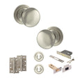 Quality image of Old English Harrogate Door Knob Pack (Lock Set - 3" Latch & Deadlock, 4" Slim Knuckle Hinges x2) - Satin Nickel | Sku. adpoe58mmksn68 | available from Trade Door Handles.