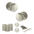 Quality image of Old English Harrogate Door Knob Pack (Lock Set - Horizontal Sashlock, 3" Fire Rated Hinges x3) - Satin Nickel | Sku. adpoe58mmksn69 | available from Trade Door Handles.