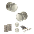 Quality image of Old English Harrogate Door Knob Pack (Lock Set - Horizontal Sashlock, 4" Slim Knuckle Hinges x2) - Satin Nickel | Sku. adpoe58mmksn73 | available from Trade Door Handles.