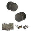 Quality image of Old English Harrogate Door Knob Pack (Latch Set - 3" HD Latch, 4" Fire Rated Hinges x3) - Urban Bronze | Sku. adpoe58mmkub56 | available from Trade Door Handles.