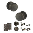 Quality image of Old English Harrogate Door Knob Pack (Bathroom Set - 4" Deadbolt, 4" Slim Knuckle Hinges x2) - Urban Bronze | Sku. adpoe58mmkub65 | available from Trade Door Handles.