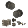 Quality image of Old English Harrogate Door Knob Pack (Lock Set - Horizontal Bathlock, 3" Fire Rated Hinges x3) - Urban Bronze | Sku. adpoe58mmkub70 | available from Trade Door Handles.