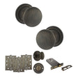 Quality image of Old English Harrogate Door Knob Pack (Lock Set - Horizontal Bathlock, 4" Fire Rated Hinges x3) - Urban Bronze | Sku. adpoe58mmkub72 | available from Trade Door Handles.
