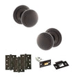 Quality image of Old English Harrogate Door Knob Pack (Latch Set - 3" HD Latch, 4" Fire Rated Hinges x3) - Urban Dark Bronze | Sku. adpoe58mmkudb56 | available from Trade Door Handles.