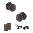 Quality image of Old English Harrogate Door Knob Pack (Latch Set - 4" HD Latch, 4" Slim Knuckle Hinges x2) - Urban Dark Bronze | Sku. adpoe58mmkudb59 | available from Trade Door Handles.