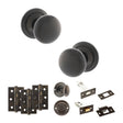 Quality image of Old English Harrogate Door Knob Pack (Bathroom Set - 3" Deadbolt, 3" Fire Rated Hinges x3) - Urban Dark Bronze | Sku. adpoe58mmkudb60 | available from Trade Door Handles.
