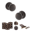 Quality image of Old English Harrogate Door Knob Pack (Lock Set - Horizontal Bathlock, 3" Fire Rated Hinges x3) - Urban Dark Bronze | Sku. adpoe58mmkudb70 | available from Trade Door Handles.