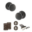 Quality image of Old English Harrogate Door Knob Pack (Lock Set - Horizontal Sashlock, 4" Slim Knuckle Hinges x2) - Urban Dark Bronze | Sku. adpoe58mmkudb73 | available from Trade Door Handles.
