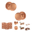 Quality image of Old English Harrogate Door Knob Pack (Bathroom Set - 3" Deadbolt, 3" Fire Rated Hinges x3) - Urban Satin Copper | Sku. adpoe58mmkusc60 | available from Trade Door Handles.