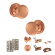Quality image of Old English Harrogate Door Knob Pack (Bathroom Set - 3" Deadbolt, 4" Slim Knuckle Hinges x2) - Urban Satin Copper | Sku. adpoe58mmkusc64 | available from Trade Door Handles.